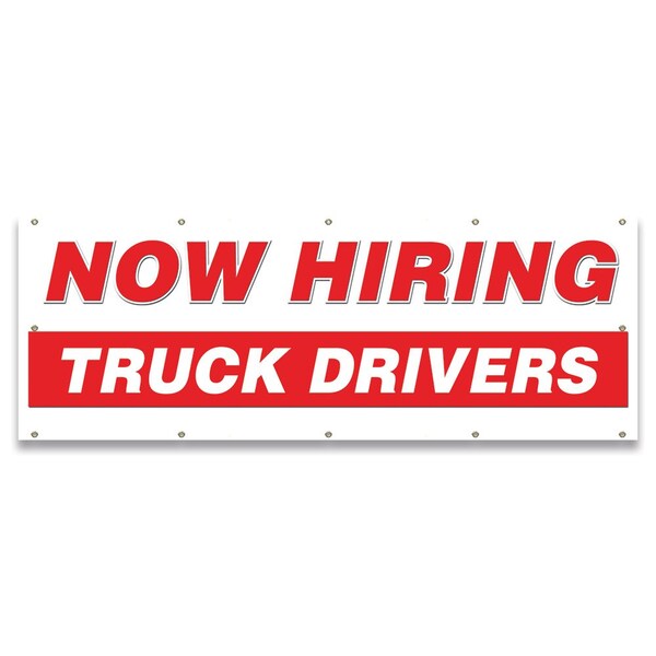 Signmission Now Hiring Truck Drivers Banner Apply Inside Accepting Application Single Sided B-120-30317 - main